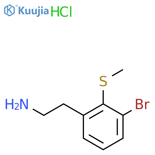 2-3-bromo-2-(methylsulfanyl)phenylethan-1-amine hydrochloride structure