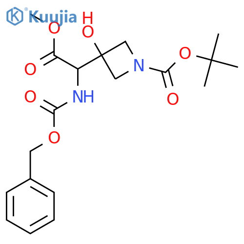Tert-butyl 3-(1-{[(benzyloxy)carbonyl]amino}-2-methoxy-2-oxoethyl)-3-hydroxyazetidine-1-carboxylate structure