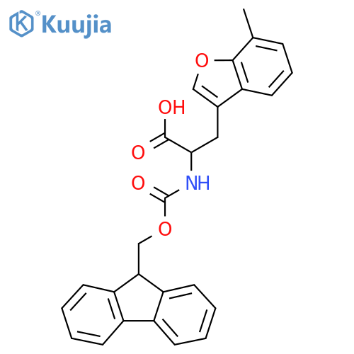2-({(9H-fluoren-9-yl)methoxycarbonyl}amino)-3-(7-methyl-1-benzofuran-3-yl)propanoic acid structure