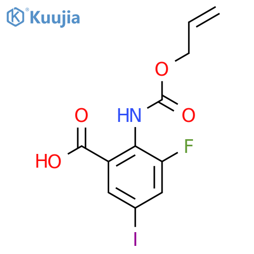 3-Fluoro-5-iodo-2-{[(prop-2-en-1-yloxy)carbonyl]amino}benzoic acid structure