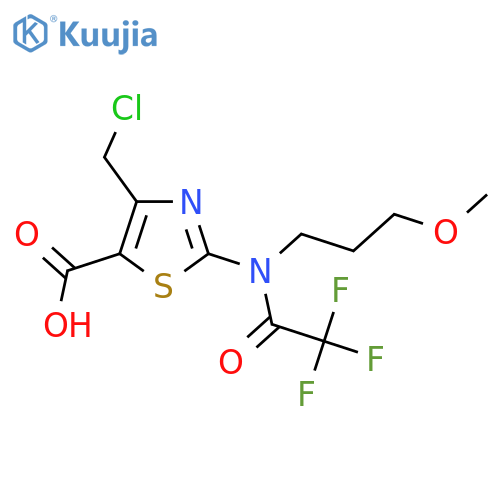 4-(chloromethyl)-2-2,2,2-trifluoro-N-(3-methoxypropyl)acetamido-1,3-thiazole-5-carboxylic acid structure