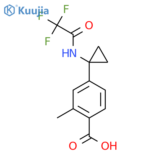2-methyl-4-1-(2,2,2-trifluoroacetamido)cyclopropylbenzoic acid structure