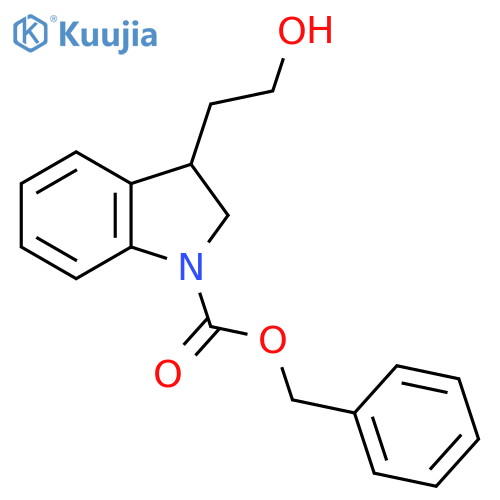 benzyl 3-(2-hydroxyethyl)-2,3-dihydro-1H-indole-1-carboxylate structure