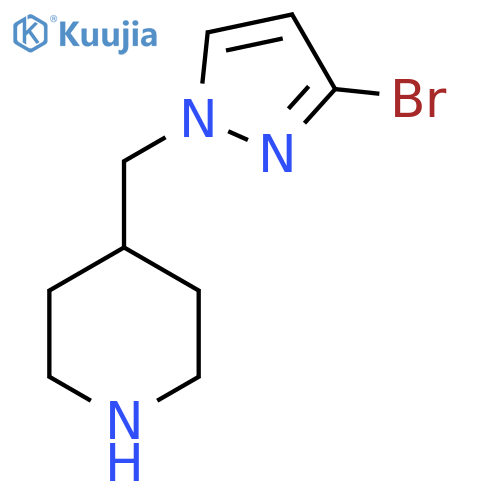 4-(3-bromo-1H-pyrazol-1-yl)methylpiperidine structure