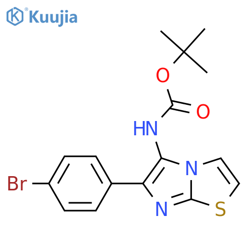 tert-butyl N-6-(4-bromophenyl)imidazo2,1-b1,3thiazol-5-ylcarbamate structure