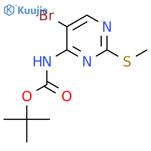 tert-butyl N-5-bromo-2-(methylsulfanyl)pyrimidin-4-ylcarbamate structure