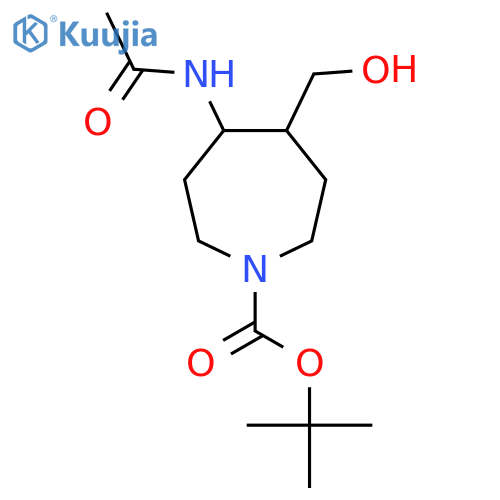 Tert-butyl 4-acetamido-5-(hydroxymethyl)azepane-1-carboxylate structure