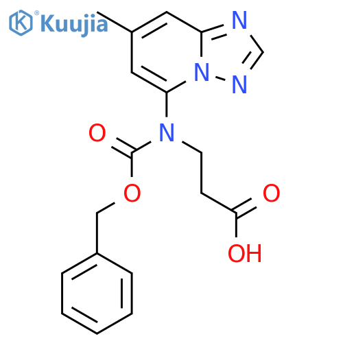 3-{(benzyloxy)carbonyl({7-methyl-1,2,4triazolo1,5-apyridin-5-yl})amino}propanoic acid structure