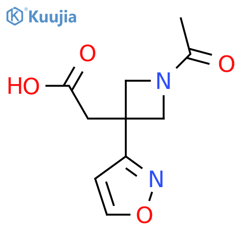 2-1-acetyl-3-(1,2-oxazol-3-yl)azetidin-3-ylacetic acid structure
