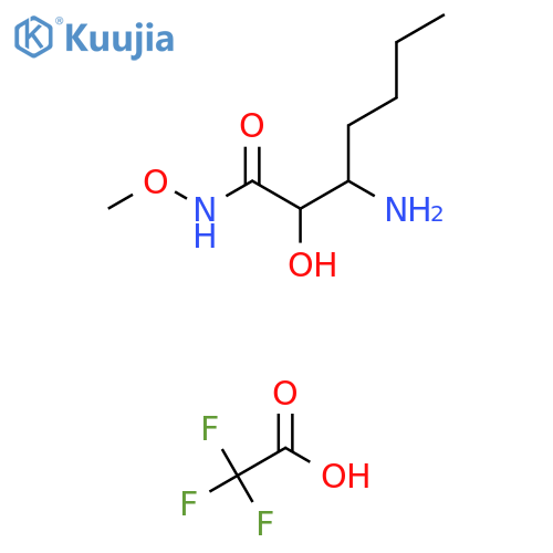 3-amino-2-hydroxy-N-methoxyheptanamide, trifluoroacetic acid structure
