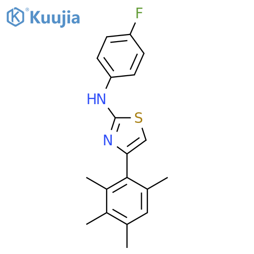 N-(4-fluorophenyl)-4-(2,3,4,6-tetramethylphenyl)-1,3-thiazol-2-amine structure