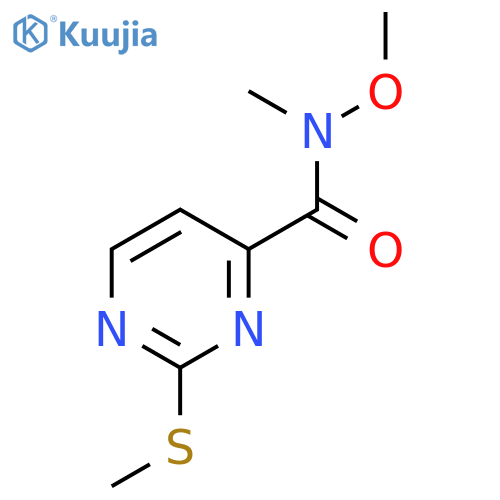 4-Pyrimidinecarboxamide, N-methoxy-N-methyl-2-(methylthio)- structure