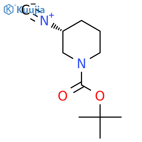 (3R)-1-[(tert-butoxy)carbonyl]-3-isocyanopiperidine structure