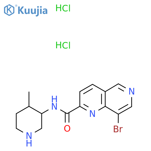 8-bromo-N-(4-methylpiperidin-3-yl)-1,6-naphthyridine-2-carboxamide dihydrochloride structure