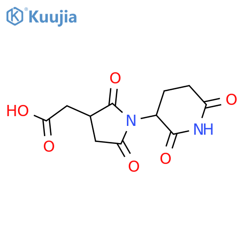 2-[1-(2,6-Dioxopiperidin-3-yl)-2,5-dioxopyrrolidin-3-yl]acetic acid structure