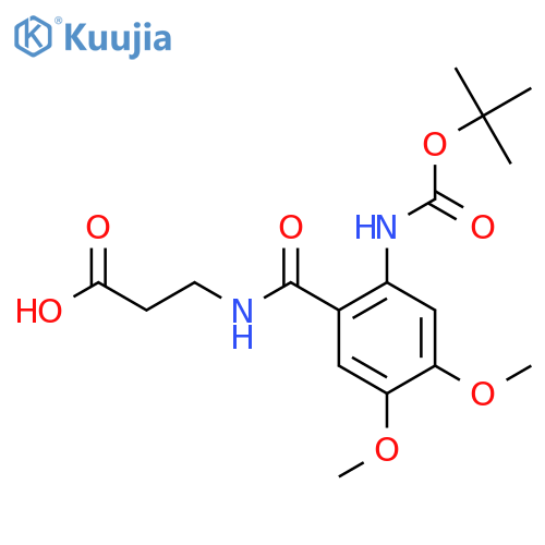3-(2-{(tert-butoxy)carbonylamino}-4,5-dimethoxyphenyl)formamidopropanoic acid structure