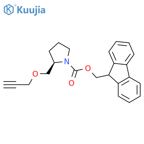 (9H-fluoren-9-yl)methyl (2R)-2-[(prop-2-yn-1-yloxy)methyl]pyrrolidine-1-carboxylate structure