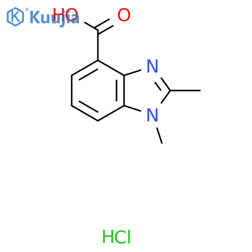 1,2-dimethyl-1H-1,3-benzodiazole-4-carboxylic acid hydrochloride structure
