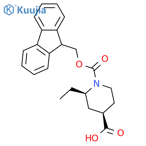 1,4-Piperidinedicarboxylic acid, 2-ethyl-, 1-(9H-fluoren-9-ylmethyl) ester, (2R,4R)-rel-  structure