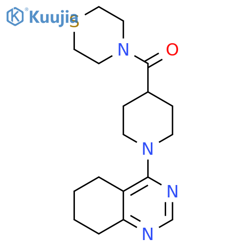 4-[4-(thiomorpholine-4-carbonyl)piperidin-1-yl]-5,6,7,8-tetrahydroquinazoline structure