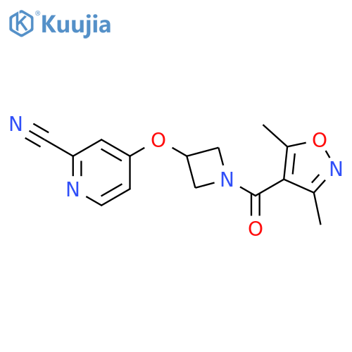 4-{[1-(3,5-dimethyl-1,2-oxazole-4-carbonyl)azetidin-3-yl]oxy}pyridine-2-carbonitrile structure