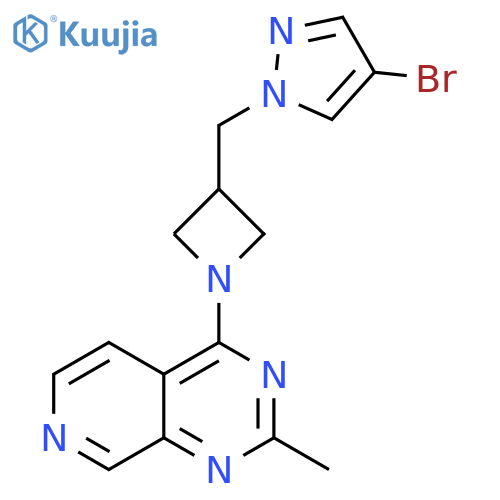 4-bromo-1-[(1-{2-methylpyrido[3,4-d]pyrimidin-4-yl}azetidin-3-yl)methyl]-1H-pyrazole structure