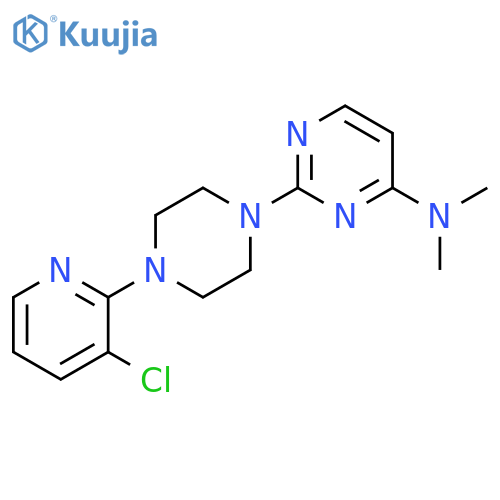 2-[4-(3-chloropyridin-2-yl)piperazin-1-yl]-N,N-dimethylpyrimidin-4-amine structure