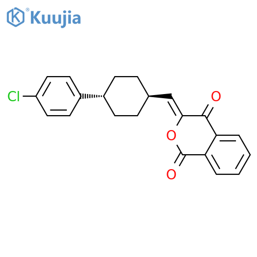1H-2-Benzopyran-1,4(3H)-dione, 3-[[trans-4-(4-chlorophenyl)cyclohexyl]methylene]- structure