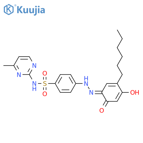 Benzenesulfonamide,4-[2-(5-hexyl-2,4-dihydroxyphenyl)diazenyl]-N-(4-methyl-2-pyrimidinyl)- structure