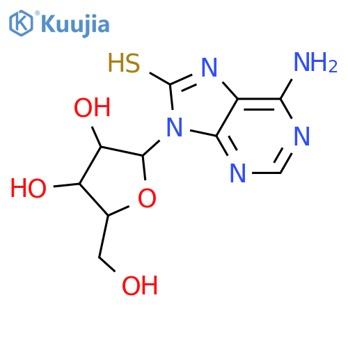 6-Amino-9-[(2R,4R,5R)-3,4-dihydroxy-5-(hydroxymethyl)oxolan-2-yl]-7H-purine-8-thione structure