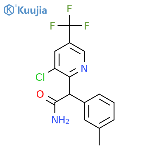 2-[3-Chloro-5-(trifluoromethyl)pyridin-2-yl]-2-(3-methylphenyl)acetamide structure