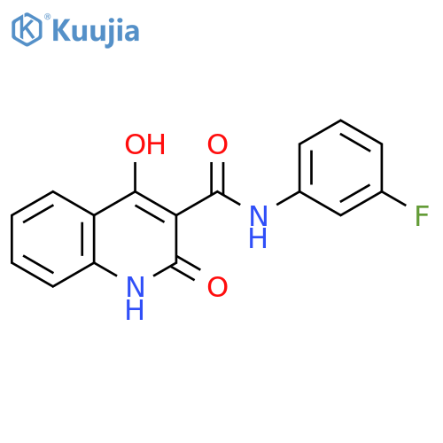 N-(3-fluorophenyl)-4-hydroxy-2-oxo-1H-quinoline-3-carboxamide structure
