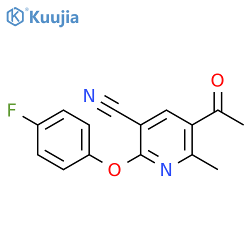 5-ACETYL-2-(4-FLUOROPHENOXY)-6-METHYLNICOTINONITRILE structure