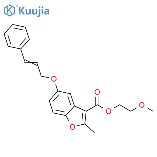 2-methoxyethyl 2-methyl-5-{(2E)-3-phenylprop-2-en-1-yloxy}-1-benzofuran-3-carboxylate structure
