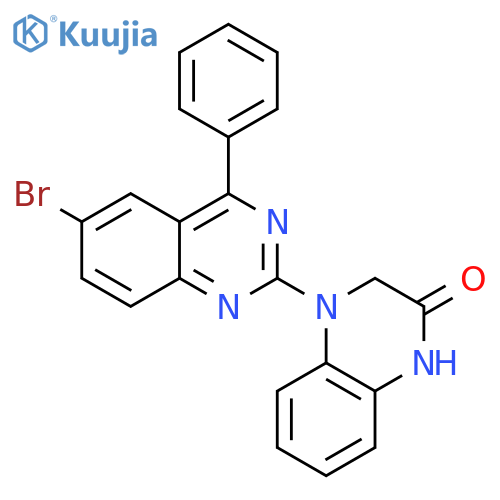 4-(6-bromo-4-phenylquinazolin-2-yl)-1,2,3,4-tetrahydroquinoxalin-2-one structure