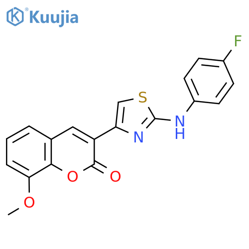 3-{2-[(4-fluorophenyl)amino]-1,3-thiazol-4-yl}-8-methoxy-2H-chromen-2-one structure