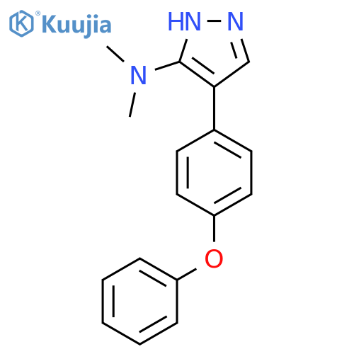 N,N-Dimethyl-4-(4-phenoxyphenyl)-1H-pyrazol-3-amine structure
