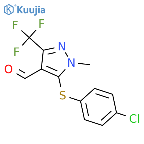 5-(4-Chlorophenyl)sulfanyl-1-methyl-3-(trifluoromethyl)-1H-pyrazole-4-carbaldehyde structure