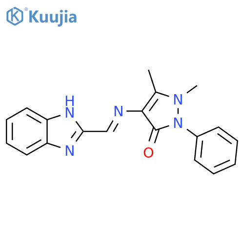 4-(E)-(1H-1,3-benzodiazol-2-yl)methylideneamino-1,5-dimethyl-2-phenyl-2,3-dihydro-1H-pyrazol-3-one structure