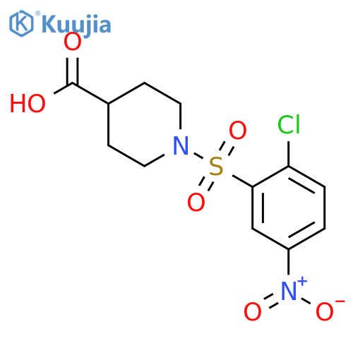 1-(2-chloro-5-nitrobenzenesulfonyl)piperidine-4-carboxylic acid structure