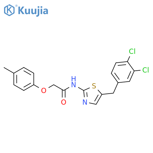 N-{5-(3,4-dichlorophenyl)methyl-1,3-thiazol-2-yl}-2-(4-methylphenoxy)acetamide structure