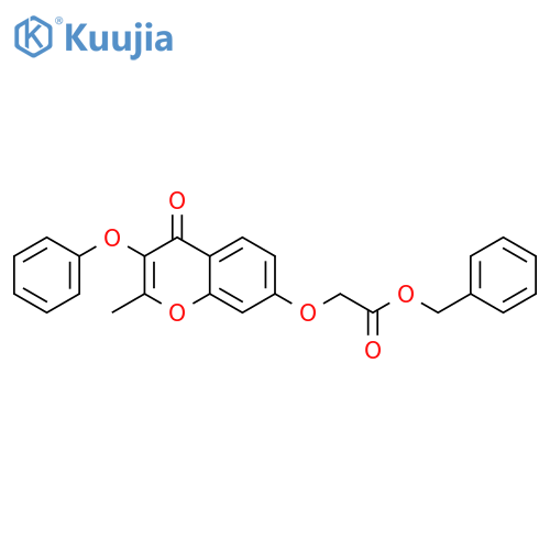 benzyl 2-(2-methyl-4-oxo-3-phenoxy-4H-chromen-7-yl)oxyacetate structure