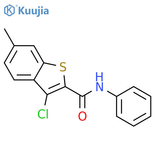 3-Chloro-6-methyl-benzo[b]thiophene-2-carboxylic acid phenylamide structure