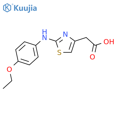 {2-(4-ethoxyphenyl)amino-1,3-thiazol-4-yl}acetic acid structure