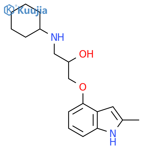 1-(cyclohexylamino)-3-[(2-methyl-1H-indol-4-yl)oxy]propan-2-ol structure