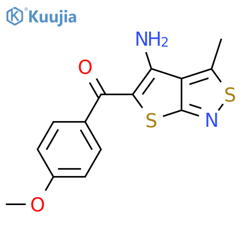 (4-Amino-3-methylthieno[2,3-c]isothiazol-5-yl)(4-methoxyphenyl)methanone structure