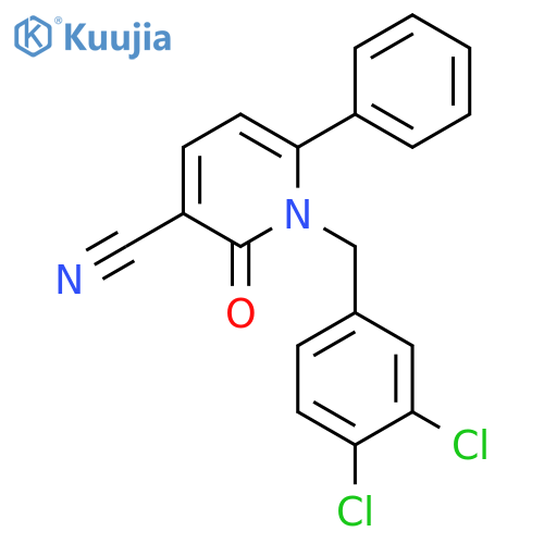 1-(3,4-DICHLOROBENZYL)-2-OXO-6-PHENYL-1,2-DIHYDRO-3-PYRIDINECARBONITRILE structure