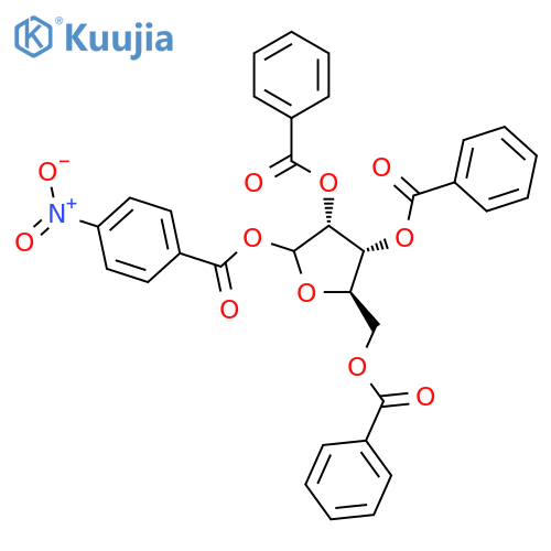 Ribofuranose,2,3,5-tribenzoate 1-(p-nitrobenzoate), b-D- (8CI) structure