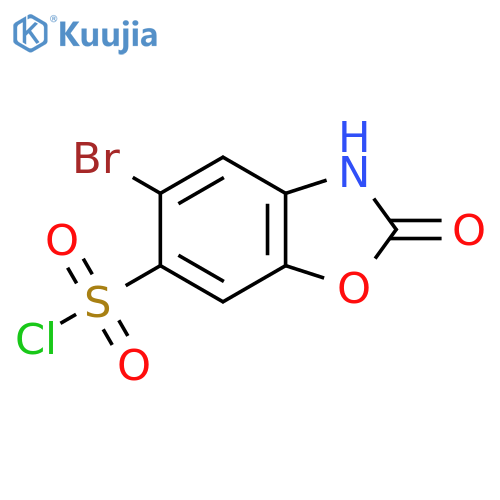5-Bromo-2-oxo-2,3-dihydro-1,3-benzoxazole-6-sulfonyl chloride structure