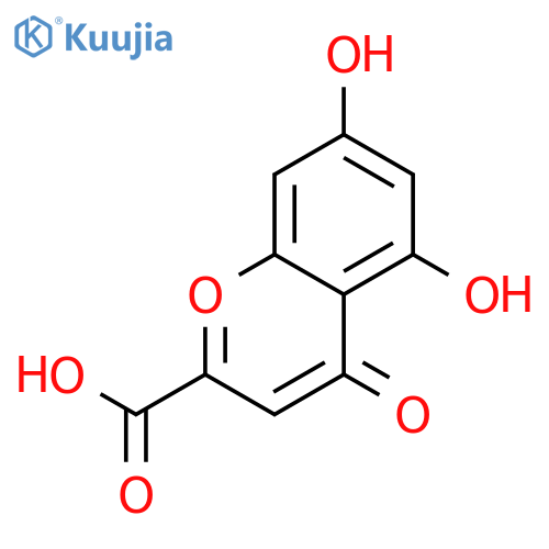 5,7-dihydroxy-4-oxochromene-2-carboxylic acid structure